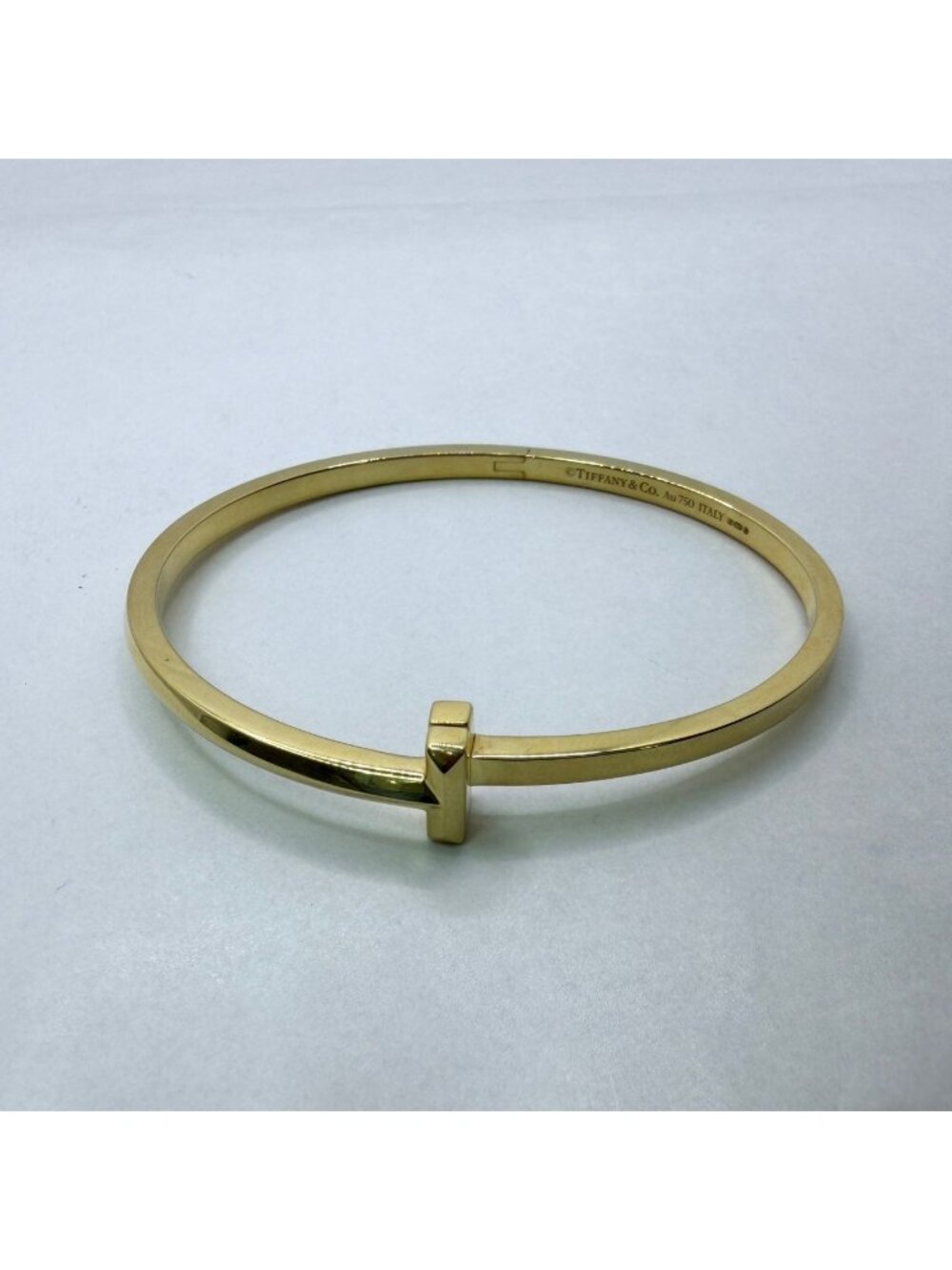 Tiffany & Co T One Narrow Hinge Bangle YG 18k Yellow Gold 18k Bracelet